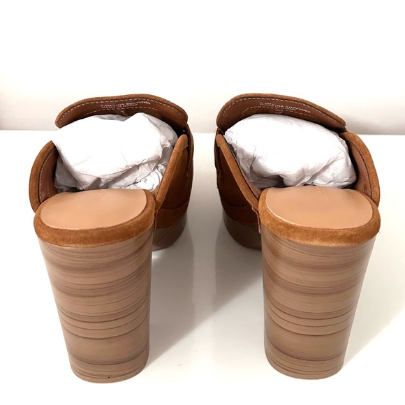 Splendid Vina Brown Suede Heeled Platform Clog 6.5 - Picture 4 of 6